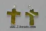 NGP6157 25*40mm - 30*40mm cross agate gemstone pendants