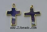 NGP6168 25*40mm - 30*40mm cross agate gemstone pendants