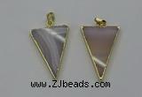 NGP6176 25*35mm - 30*40mm triangle agate gemstone pendants