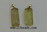 NGP6201 14*30mm - 15*38mm faceted rectangle lemon quartz pendants