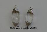 NGP6218 12*28mm - 15*30mm faceted bullet white crystal pendants