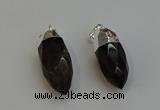 NGP6224 12*28mm - 15*30mm faceted bullet smoky quartz pendants