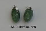 NGP6227 12*28mm - 15*30mm faceted bullet green aventurine pendants