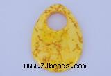 NGP623 5pcs 45*62mm flat teardrop yellow agate gemstone pendants