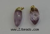 NGP6237 12*28mm - 15*30mm faceted bullet amethyst pendants