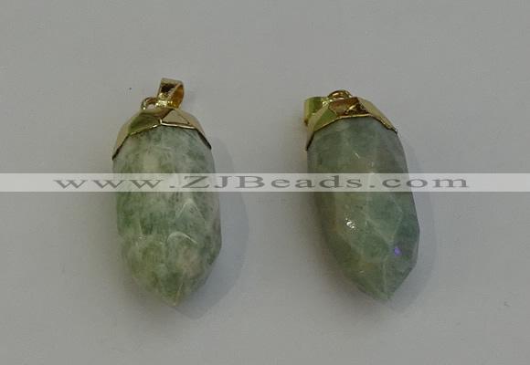 NGP6240 12*28mm - 15*30mm faceted bullet amazonite pendants