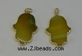 NGP6255 22*40mm - 25*45mm hamsahand agate gemstone pendants