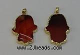 NGP6257 22*40mm - 25*45mm hamsahand agate gemstone pendants