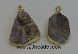 NGP6286 25*35mm - 35*45mm freeform druzy agate pendants