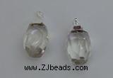 NGP6292 18*30mm - 22*35mm faceted nuggets white crystal pendants