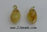 NGP6299 18*30mm - 22*35mm faceted nuggets citrine pendants