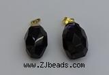 NGP6302 18*30mm - 22*35mm faceted nuggets smoky quartz pendants