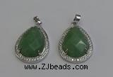 NGP6339 25*30mm teardrop green aventurine pendants wholesale