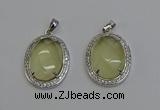 NGP6356 25*30mm oval lemon quartz pendants wholesale