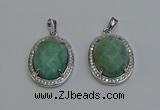 NGP6358 25*30mm oval amazonite gemstone pendants wholesale