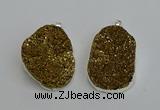 NGP6370 35*40mm - 30*45mm freeform plated druzy agate pendants