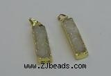 NGP6378 10*40mm - 11*42mm rectangle druzy agate pendants