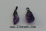 NGP6420 12*28mm - 15*30mm nuggets amethyst gemstone pendants