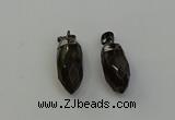 NGP6435 12*24mm - 15*30mm faceted bullet smoky quartz pendants