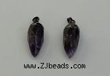 NGP6436 12*24mm - 15*30mm faceted bullet amethyst pendants