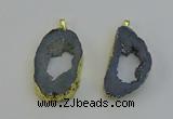 NGP6504 30*40mm - 35*45mm freeform plated druzy agate pendants