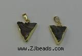 NGP6548 18*20mm - 20*25mm triangle druzy agate gemstone pendants