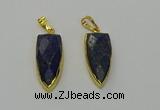 NGP6564 12*35mm - 15*40mm arrowhead lapis lazuli pendants