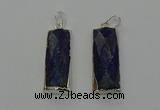 NGP6566 14*30mm - 15*38mm faceted rectangle lapis lazuli pendants