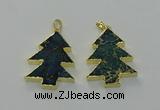 NGP6579 30*40mm - 32*40mm Christmas tree sea sediment jasper pendants