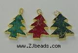 NGP6581 30*40mm - 32*40mm Christmas tree sea sediment jasper pendants