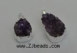 NGP6604 20*25mm - 20*30mm freeform druzy amethyst pendants