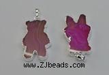 NGP6654 22*38mm Animal or V-shaped agate gemstone pendants