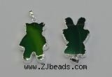 NGP6656 22*38mm Animal or V-shaped agate gemstone pendants