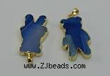 NGP6663 22*38mm Animal or V-shaped agate gemstone pendants