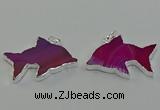 NGP6671 28*42mm - 30*45mm dolphin agate gemstone pendants