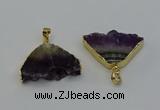 NGP6678 22*30mm - 25*35mm freeform druzy amethyst pendants