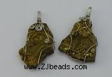 NGP6718 30*40mm - 40*55mm freeform plated druzy agate pendants