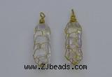 NGP6730 13*40mm sticks white crystal gemstone pendants wholesale