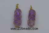 NGP6733 13*40mm sticks amethyst gemstone pendants wholesale