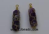 NGP6735 13*40mm sticks amethyst gemstone pendants wholesale