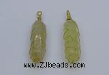 NGP6739 13*40mm sticks lemon quartz gemstone pendants wholesale