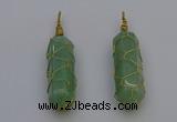 NGP6746 13*40mm sticks aventurine gemstone pendants wholesale