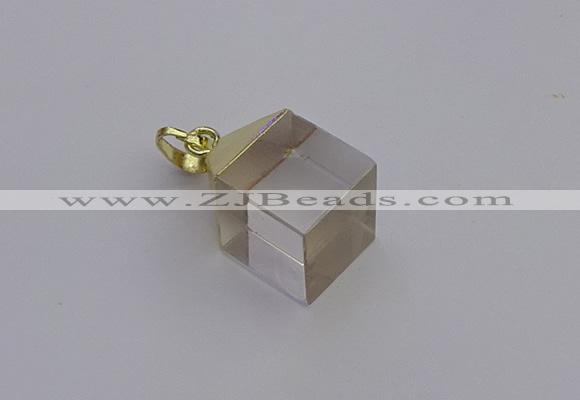 NGP6760 15*22mm cube white crystal gemstone pendants wholesale