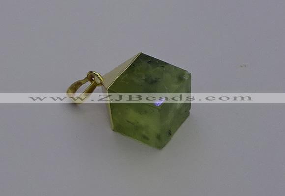 NGP6770 15*22mm cube green qutilated quartz pendants wholesale