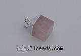 NGP6781 15*22mm cube rose quartz gemstone pendants wholesale