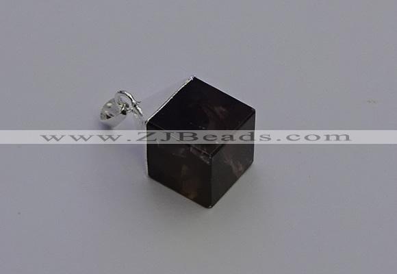 NGP6788 15*22mm cube smoky quartz pendants wholesale