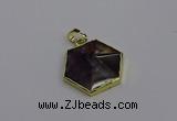 NGP6806 24*25mm hexagon amethyst gemstone pendants wholesale