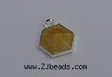 NGP6823 24*25mm hexagon citrine gemstone pendants wholesale