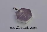 NGP6825 24*25mm hexagon light amethyst gemstone pendants wholesale