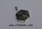 NGP6836 24*25mm hexagon labradorite gemstone pendants wholesale